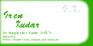 iren kudar business card